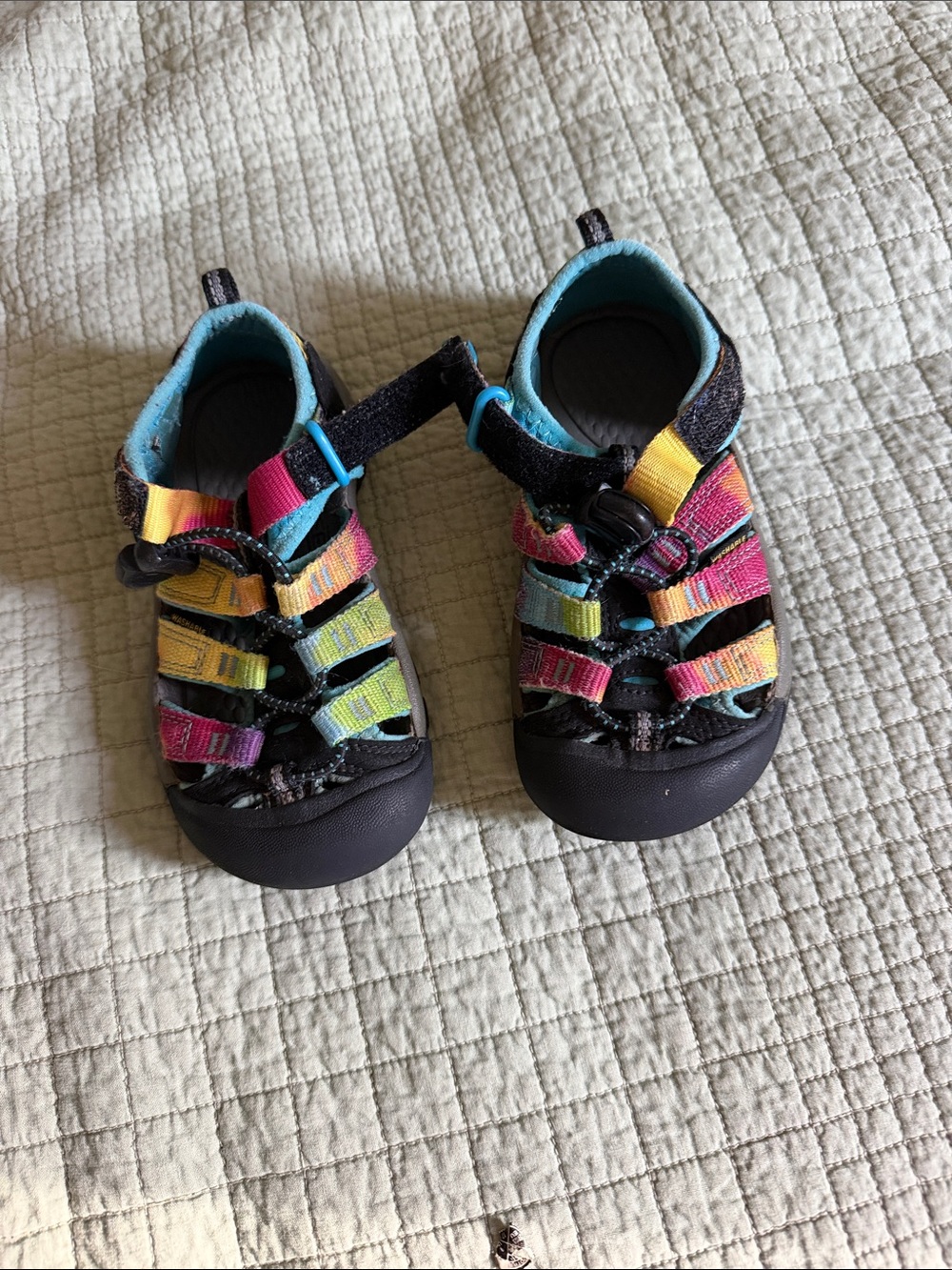Keen Kids Rainbow Strappy Sandals - Black and Multicolor